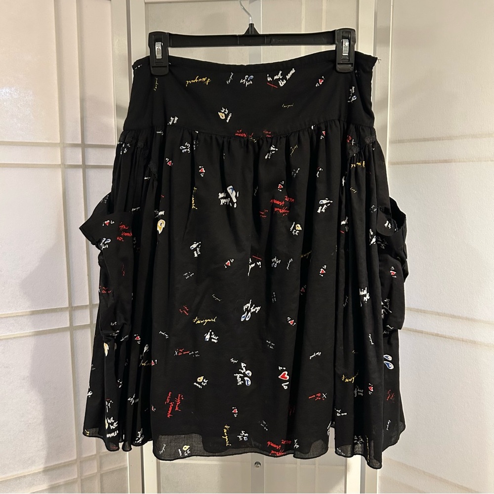 Forever 21 Black Graphic Print Skirt – Size M – Y2K/2010s